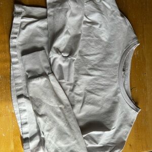 SHEIN White Boxy 3/4 Sleeve Crop Top